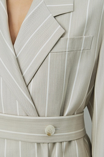 Двубортный пиджак в полоску, бежевый RIA
