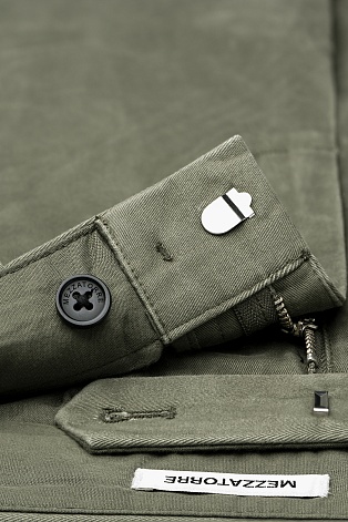 Прямые хлопковые брюки, оливковые