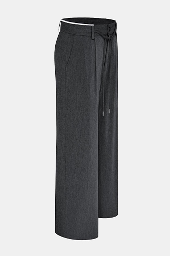 Широкие брюки со шнурком, темно-серые