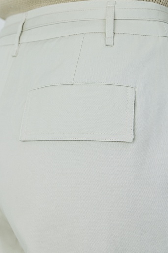 Прямые хлопковые брюки, светло-бежевые