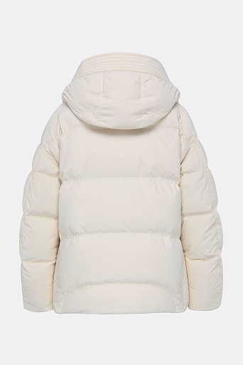 Пуховик-оверсайз с капюшоном, молочный