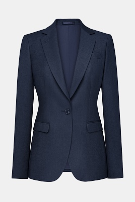 Приталенный жакет на одной пуговице, темно-синий