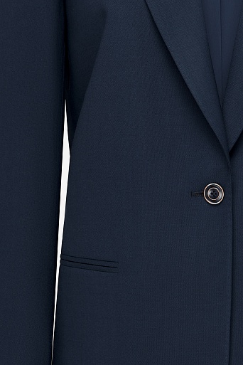 Пиджак на одной пуговице, цвет темно-синий MILA