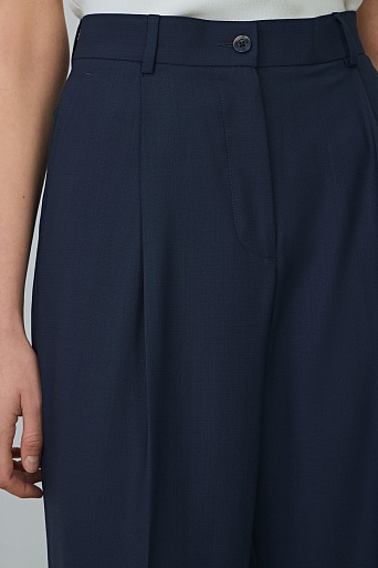 Широкие брюки с отворотами, темно-синие ASHLEY