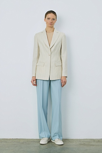 Удлиненный пиджак с высокой шлицей, светло-бежевый FLORENCE