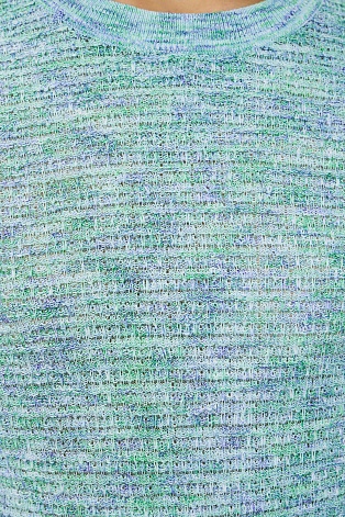 Вязаная футболка с хлопком, зелено-голубая