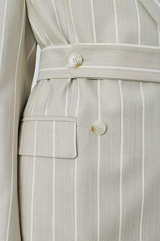 Двубортный пиджак в полоску, бежевый RIA