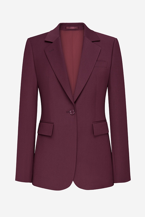 Приталенный жакет, бордовый