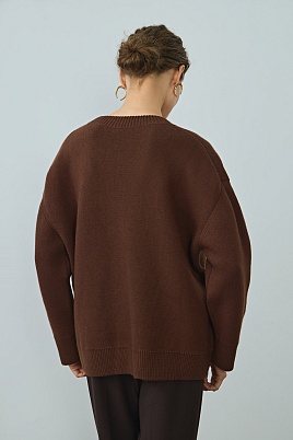Джемпер оверсайз, цвет молочный шоколад