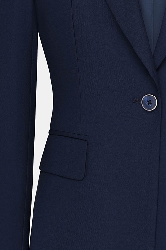 Жакет на одной пуговице темно-синего цвета KARLA