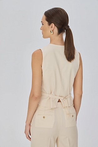 Кремовый костюмный жилет VIVIENNE