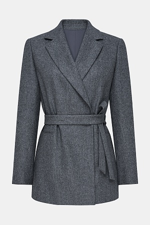 Серый пиджак в синюю клетку SMOKING II