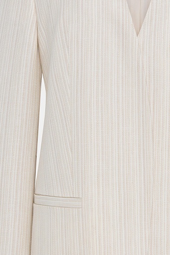 Жакет оверсайз на одной пуговице в полоску, сливочный GIANNA