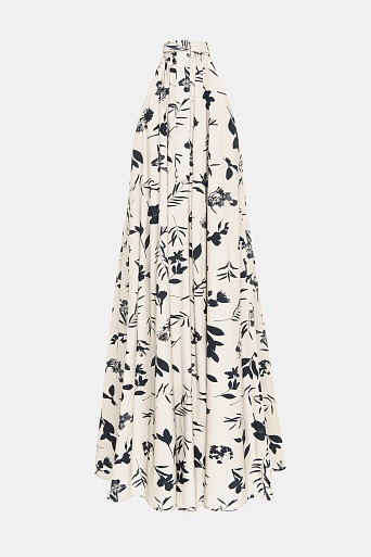 Молочное платье свободного кроя с рисунком