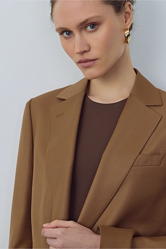 Удлиненный пиджак-оверсайз, карамельный MILA
