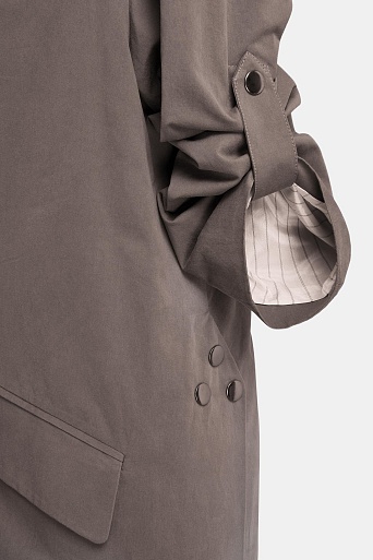 Плащ прямого кроя, коричневый