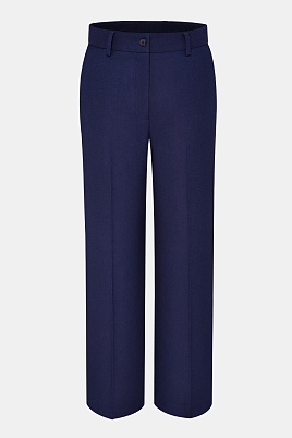 Прямые брюки со стрелками, темно-синие