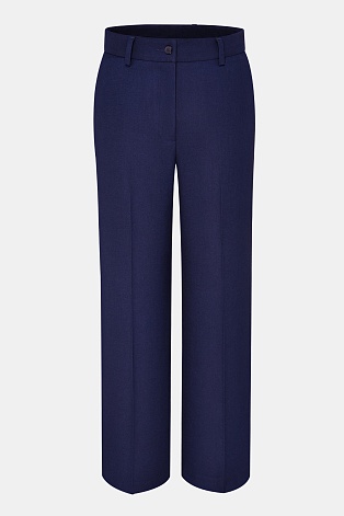 Прямые брюки со стрелками, темно-синие