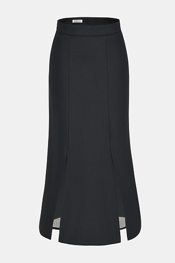 Юбка с расклешенным низом, черная