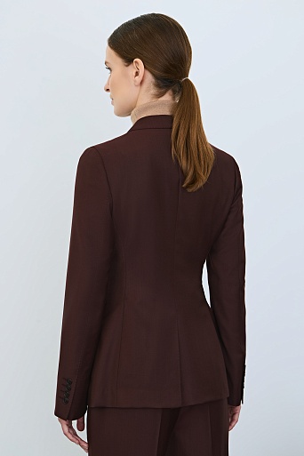 Двубортный жакет из шерсти, шоколадный Jemma