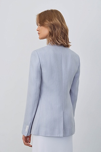 Приталенный жакет со льном, серый с розовым KARLA