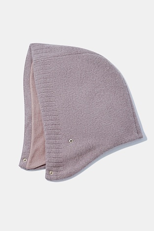 Капор с ангорой, лавандовый