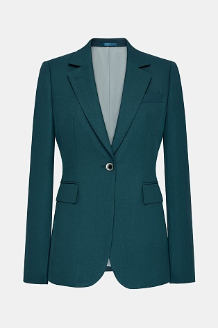 Приталенный пиджак на одной пуговице, цвет морской волны K