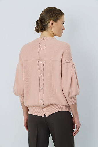 Джемпер с рукавами-фонариками, пудровый