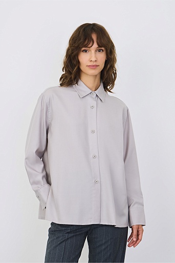 Блуза из тонкой смесовой шерсти, цвет стальной