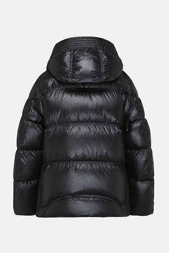 Пуховик-оверсайз с капюшоном, черный