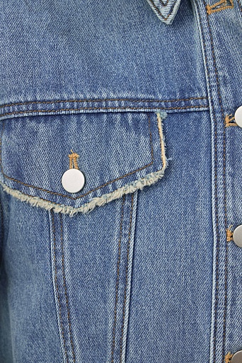 Укороченная джинсовая куртка, голубая