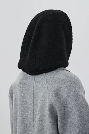 Капор с ангорой, черный