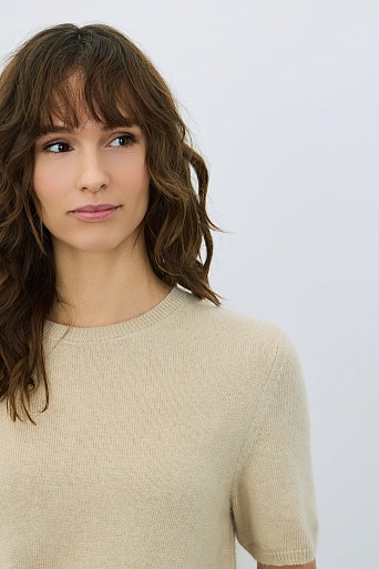 Джемпер с коротким рукавом, песочный