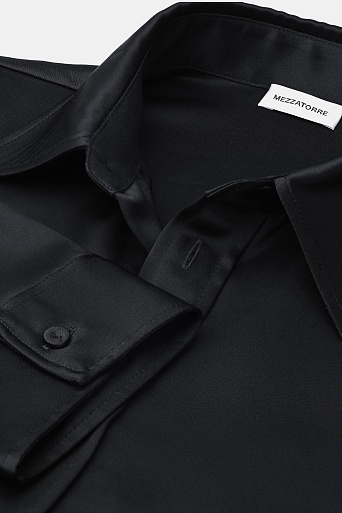 Платье-рубашка на пуговицах, черное