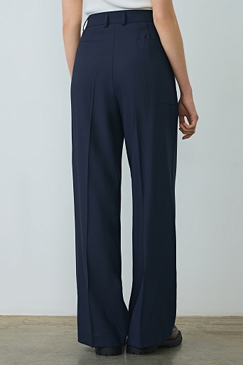 Широкие брюки с отворотами, темно-синие ASHLEY