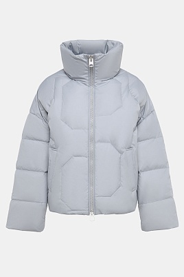 Укороченная куртка на молнии, светло-серая