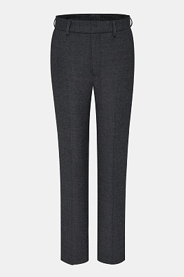 Зауженные брюки со стрелками, темно-серый меланж