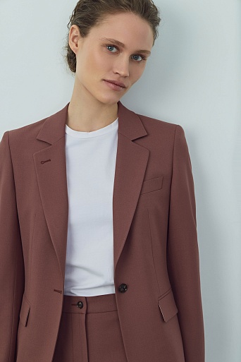 Приталенный жакет на одной пуговице, темно-розовый KARLA