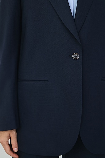 Пиджак на одной пуговице, цвет темно-синий MILA