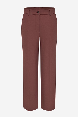 Прямые костюмные брюки со стрелками, темно-розовые L