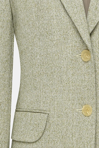 Жакет в елочку на двух пуговицах, фисташковый