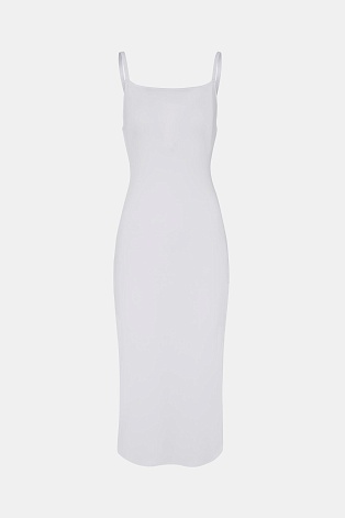 Платье-миди на бретельках, белое