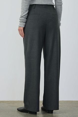 Широкие брюки со шнурком, серые