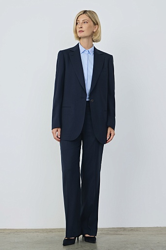 Пиджак на одной пуговице, цвет темно-синий MILA