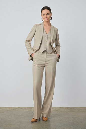 Прямые брюки со стрелками, цвет бежевый меланж MARIA