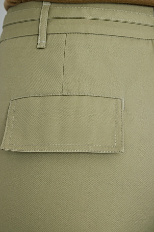 Прямые хлопковые брюки, фисташковые