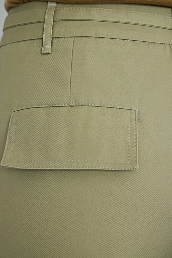 Прямые хлопковые брюки, фисташковые