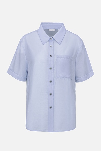 Блузка с коротким рукавом нежно-голубого цвета