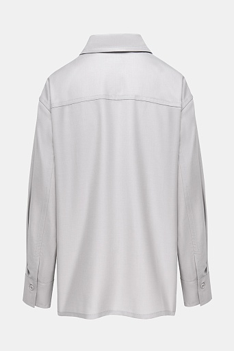 Блуза из тонкой смесовой шерсти, цвет стальной