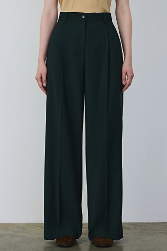 Широкие брюки со стрелками, изумрудные ASHLEY